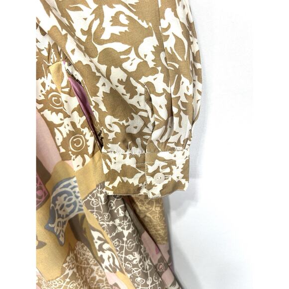 Cache Vintage 90s Beaded Artsy Patchwork Rayon Button Blouse Women’s L/XL - Picture 8 of 9